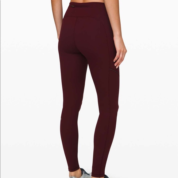 🍋 Lululemon maroon full length Speed Up Tight 28” leggings - Picture 3 of 14